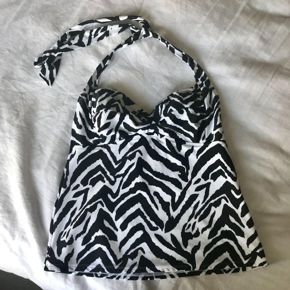 Catalina Other - Catalina Zebra Print Halter Top Tankini Medium